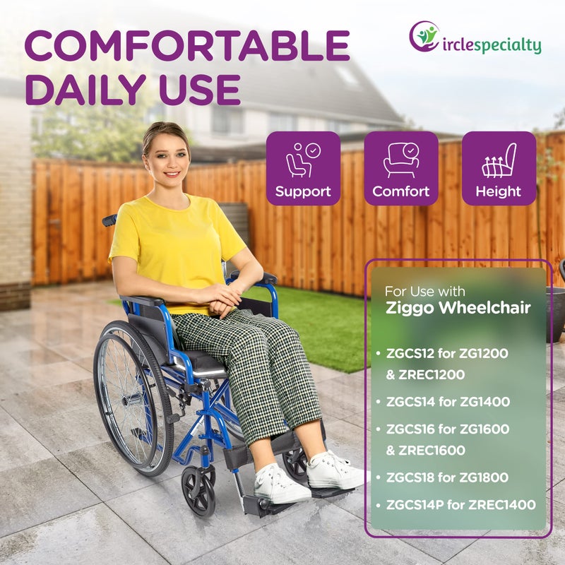 CIRCLE SPECIALTY, Ziggo Universal Seat Cushion, for Folding Pediatric Wheelchairs for Kids, Teens and Young Adults - Image 2